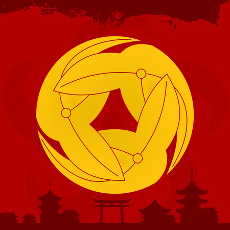 Japanese cultural ornaments. National ornaments of Japanのイラスト素材