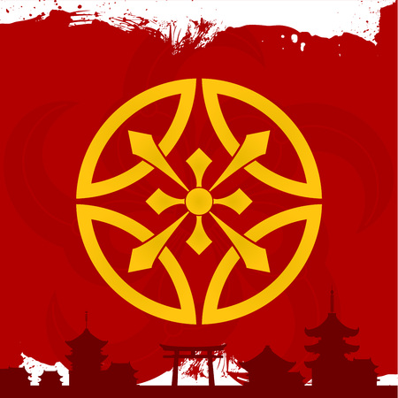 A Japanese cultural ornaments. National ornaments of Japan.のイラスト素材