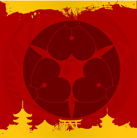 Japanese cultural ornaments. National ornaments of Japanのイラスト素材