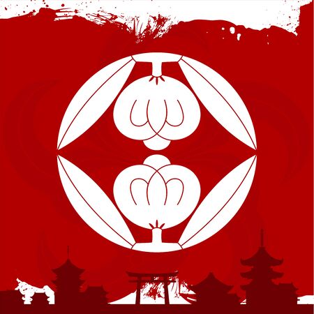 Japanese cultural ornaments. National ornaments of Japanのイラスト素材