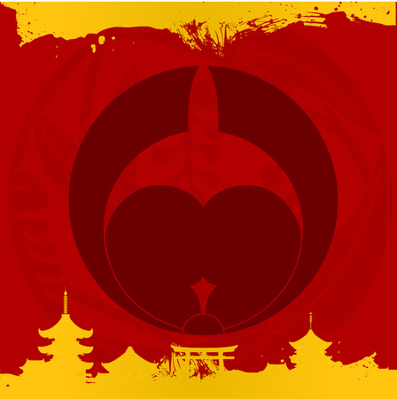 Japanese cultural ornaments. National ornaments of Japanのイラスト素材