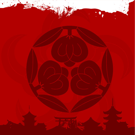 National design elements of Japan. Japanese Cultural ornamentsのイラスト素材