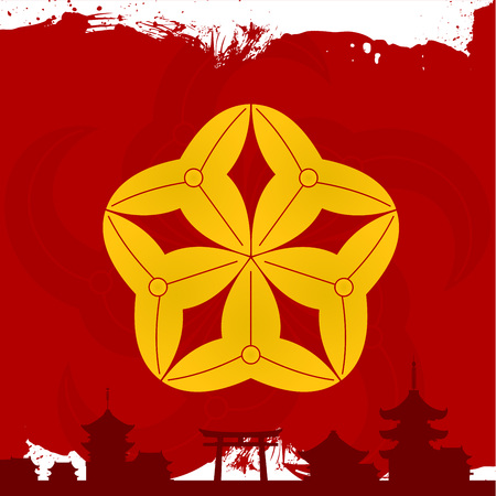 National design elements of Japan. Japanese Cultural ornamentsのイラスト素材