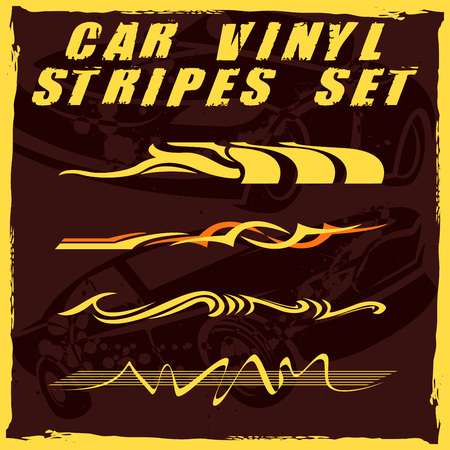 Tribal and cool Car stripe set top print on vinyl and adhesive on vehicleのイラスト素材