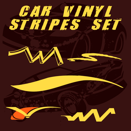 Tribal and cool Car stripe set top print on vinyl and adhesive on vehicleのイラスト素材
