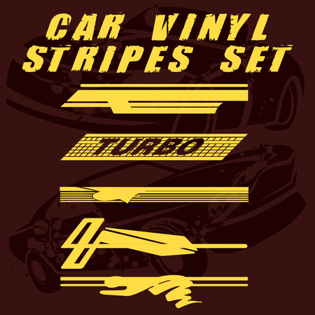 Tribal and cool Car stripe set top print on vinyl and adhesive on vehicleのイラスト素材