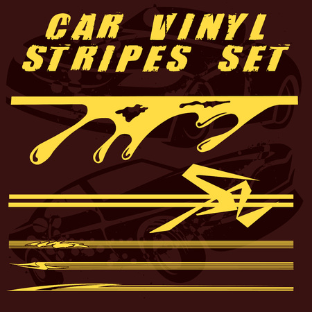 Tribal and cool Car stripe set top print on vinyl and adhesive on vehicleのイラスト素材