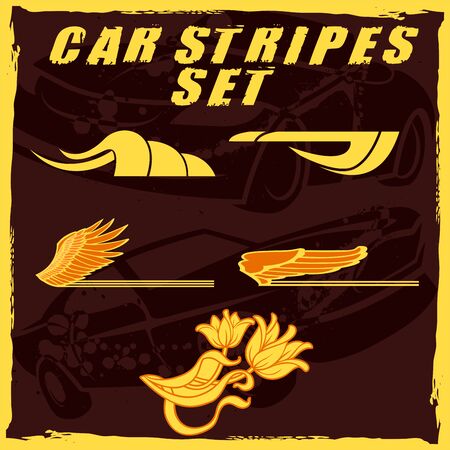 Tribal and cool Car stripe set top print on vinyl and adhesive on vehicleのイラスト素材
