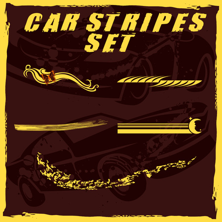 Tribal and cool Car stripe set top print on vinyl and adhesive on vehicleのイラスト素材