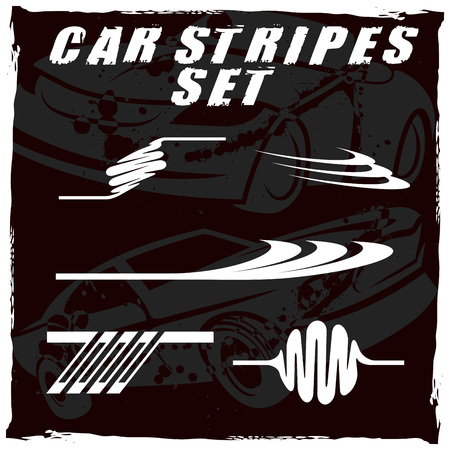 Tribal and cool Car stripe set top print on vinyl and adhesive on vehicleのイラスト素材