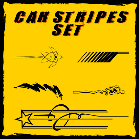 Tribal and cool Car stripe set top print on vinyl and adhesive on vehicleのイラスト素材