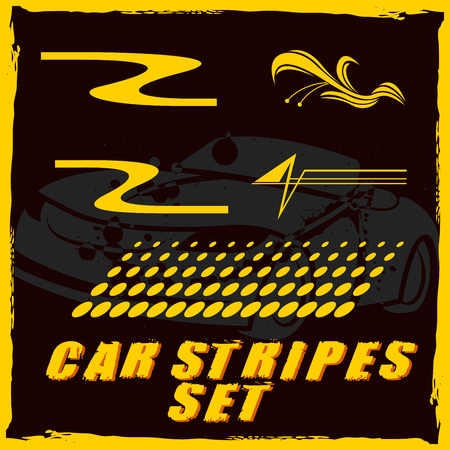 Tribal and cool Car stripe set top print on vinyl and adhesive on vehicleのイラスト素材