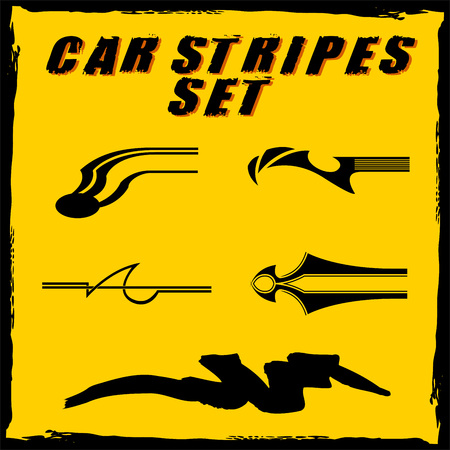 Tribal and cool Car stripe set top print on vinyl and adhesive on vehicleのイラスト素材