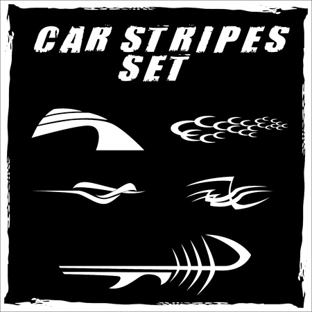 Tribal and cool Car stripe set top print on vinyl and adhesive on vehicleのイラスト素材