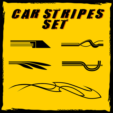 Tribal and cool Car stripe set top print on vinyl and adhesive on vehicleのイラスト素材