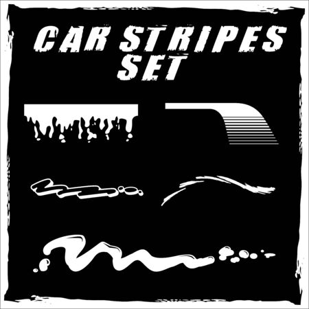 Tribal and cool Car stripe set top print on vinyl and adhesive on vehicleのイラスト素材