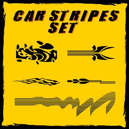 Tribal and cool Car stripe set top print on vinyl and adhesive on vehicleのイラスト素材
