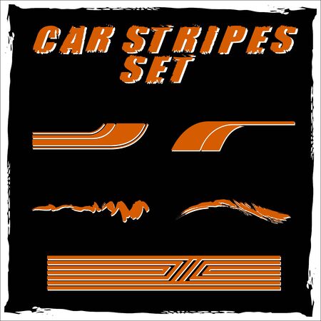 Tribal and cool Car stripe set top print on vinyl and adhesive on vehicleのイラスト素材