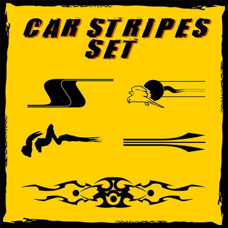 Tribal and cool Car stripe set top print on vinyl and adhesive on vehicleのイラスト素材