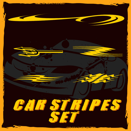 Tribal and cool Car stripe set top print on vinyl and adhesive on vehicleのイラスト素材