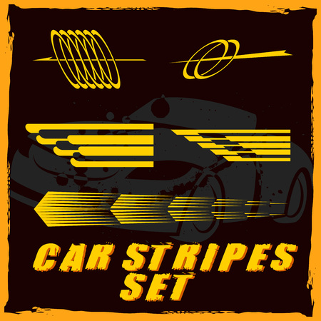 Tribal and cool Car stripe set top print on vinyl and adhesive on vehicleのイラスト素材