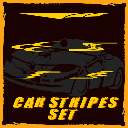 Tribal and cool Car stripe set top print on vinyl and adhesive on vehicleのイラスト素材