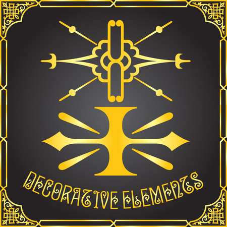 Decorative floral design elementsのイラスト素材