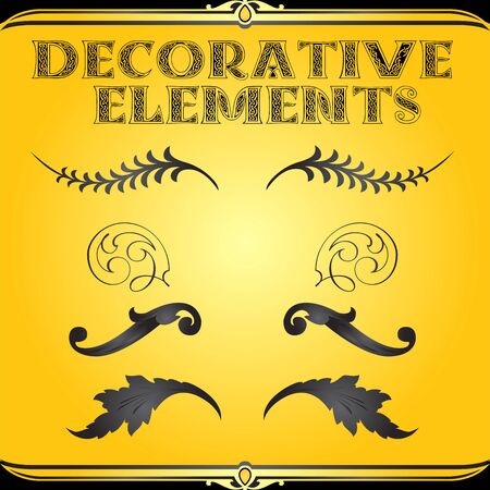 Decorative floral design elements and vector ornamentsのイラスト素材