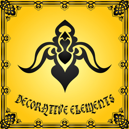 Decorative floral design elements and vector ornamentsのイラスト素材