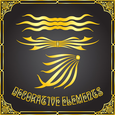 Decorative floral design elements and vector ornamentsのイラスト素材