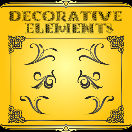 Decorative floral design elements and vector ornamentsのイラスト素材
