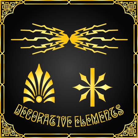 Decorative floral design elements and vector ornamentsのイラスト素材