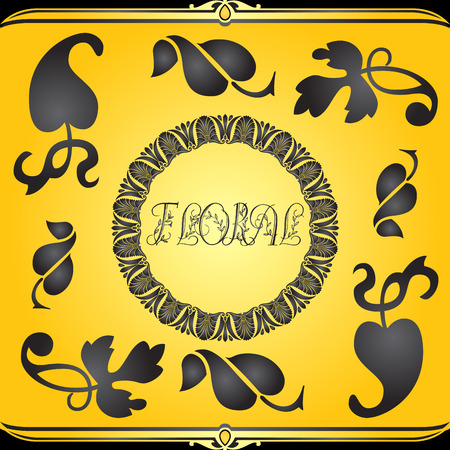 Decorative floral design elements and vector ornamentsのイラスト素材