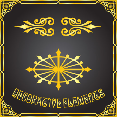 Decorative floral design elements and vector ornamentsのイラスト素材