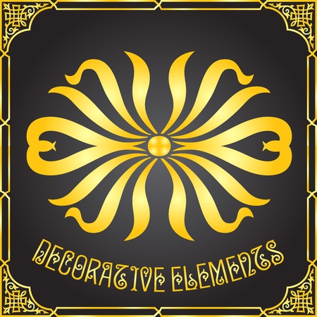 Decorative floral design elements and vector ornamentsのイラスト素材