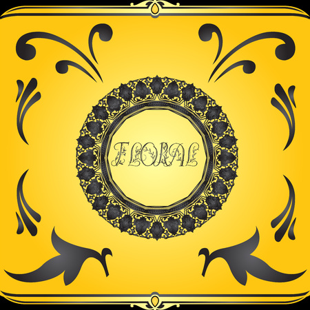 Decorative floral design elements and vector ornamentsのイラスト素材