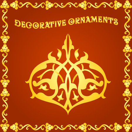 Decorative floral design elements and vector ornamentsのイラスト素材