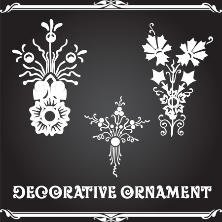 Decorative floral design elements and vector ornamentsのイラスト素材