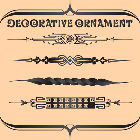 Decorative floral design elements and vector ornamentsのイラスト素材