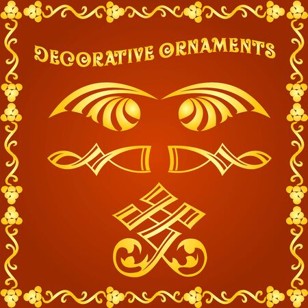 Decorative floral design elements and vector ornamentsのイラスト素材