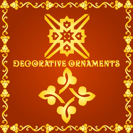 Decorative floral design elements and vector ornamentsのイラスト素材