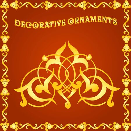 Decorative floral design elements and vector ornamentsのイラスト素材