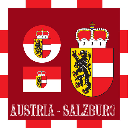 National ensigns of Salzburg - Austriaのイラスト素材