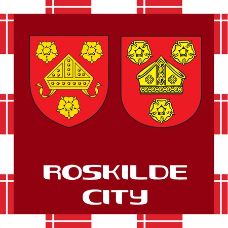 National ensigns of Denmark - Roskilde cityのイラスト素材