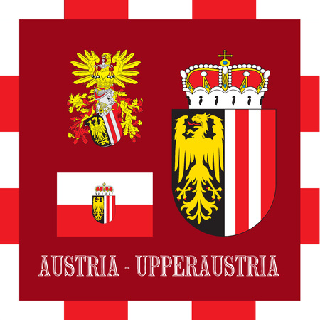 National ensigns of Upperraustria - Austriaのイラスト素材