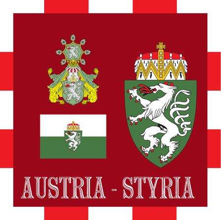 National ensigns of Styria - Austriaのイラスト素材