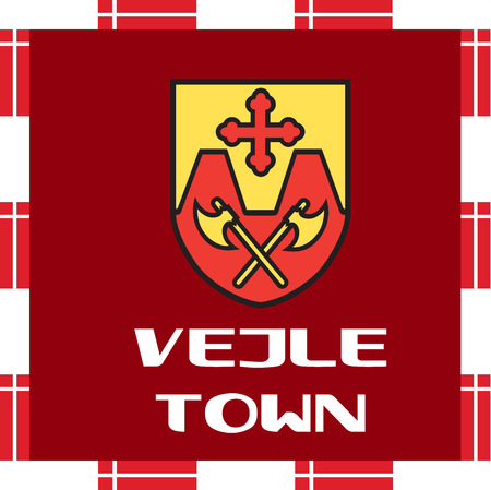 National ensigns of Denmark - Vejle townのイラスト素材