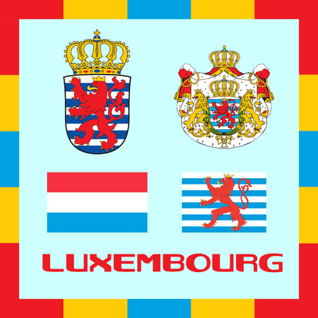 Official government ensigns of Luxembourgのイラスト素材