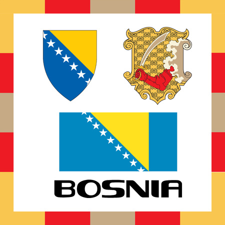 Official government ensigns of Bosniaのイラスト素材