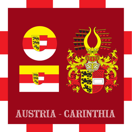 National ensigns of Carinthia - Austriaのイラスト素材